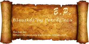 Bleszkány Petrónia névjegykártya